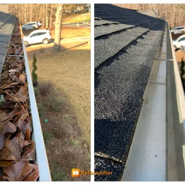 Before and after of our Gutter cleaning in Marysville WA